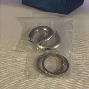 Two pair of silver earrings